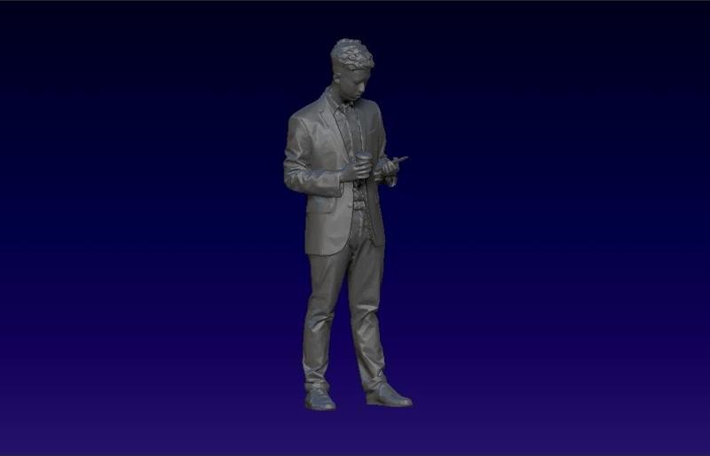 Figure Casual character Man with coffee handphone code 441