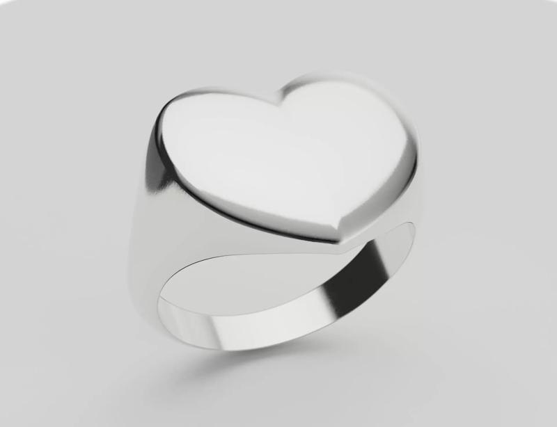 Woman Ring heart love 3d print