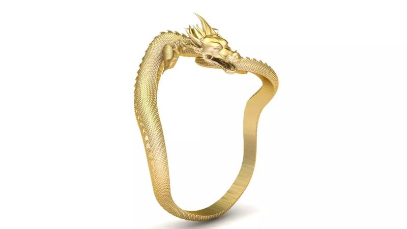 CHINESE DRAGON RING 3D PRINTABLE MODEL