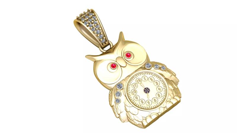 OWL RUBY PENDANT 3D PRINTABLE MODEL
