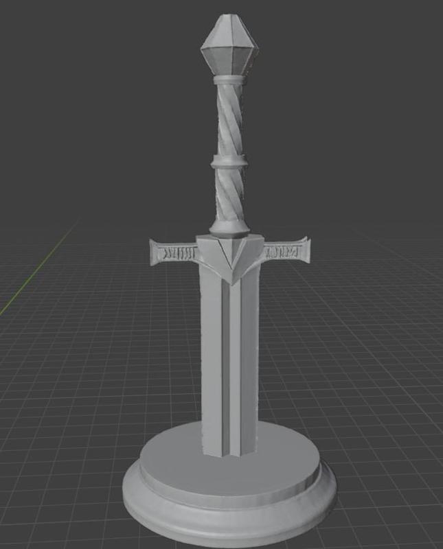 "Rune's Enchantment" Sword - Fantasy Blade 3D Print Model
