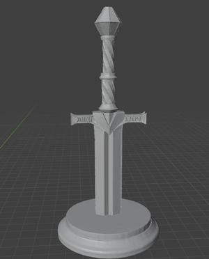 "Rune's Enchantment" Sword - Fantasy Blade 3D Print Model
