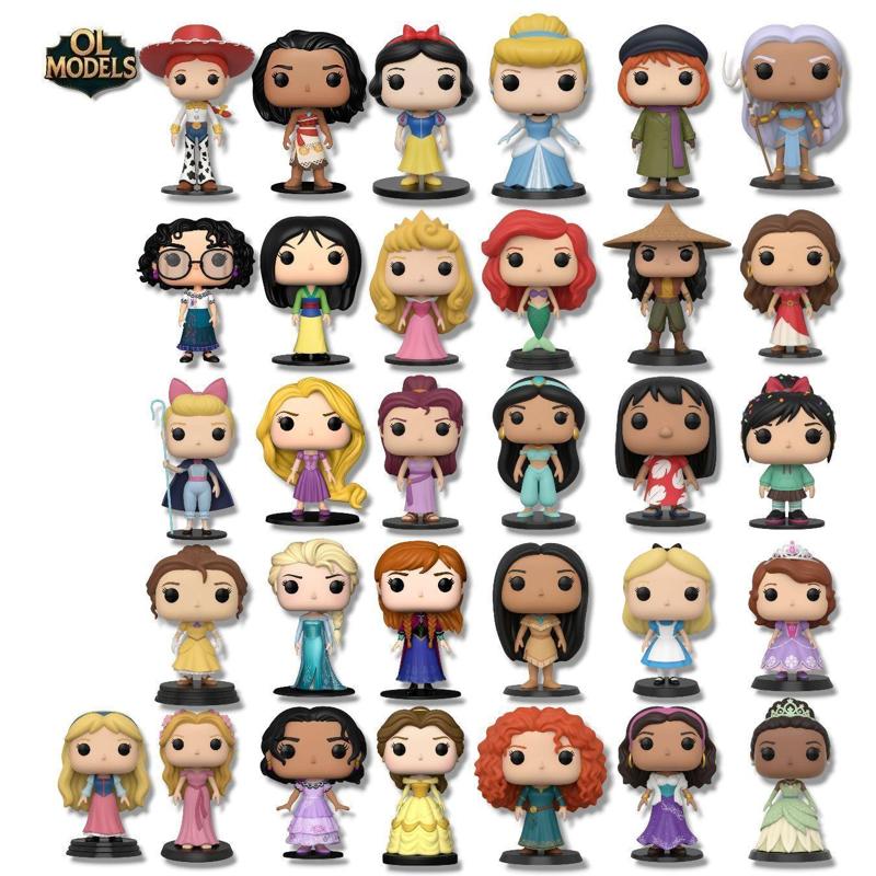 31 Female Disney Characters and Princesses Chibi Figures 3D Models Package