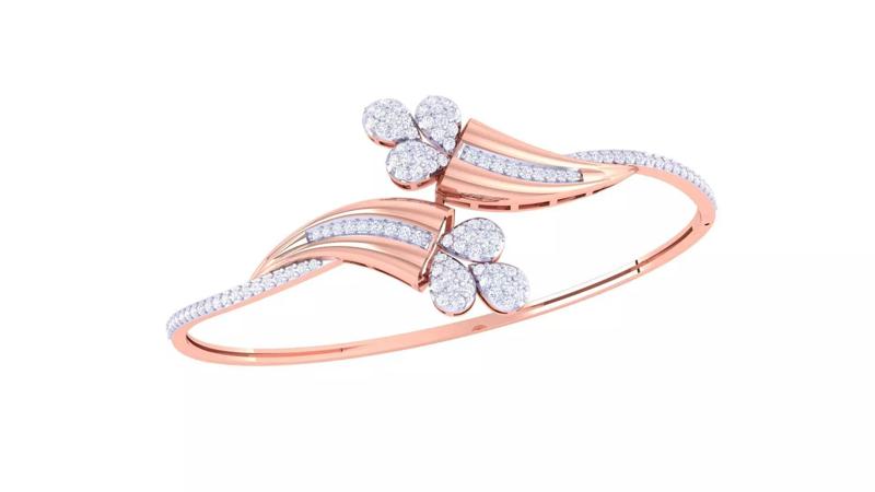 Flower Women Light wt Diamond Bracelet 3dm renders