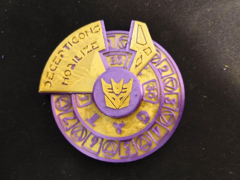 Transformers TCG Life Counter Decepticon.