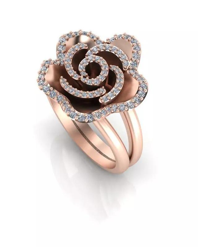 rose flower jewelry ring