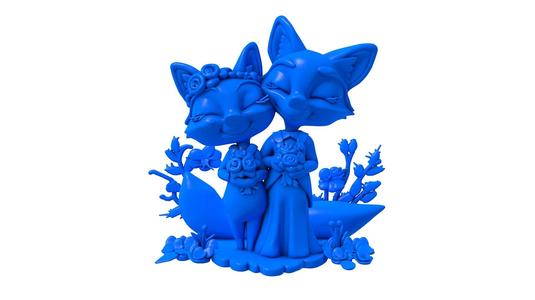fox wedding / Wedding Couple/ Cute Couple Holding Hear / Eternal Love / Wedding Foxes /lovers kissing / wedding