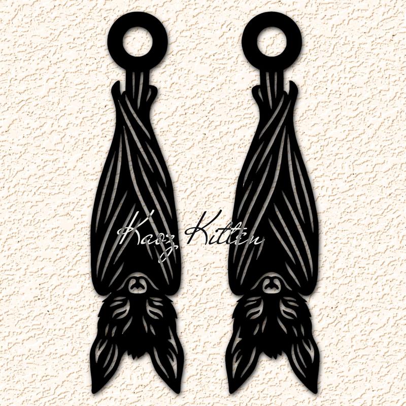 Hanging Sleeping Bat Earings