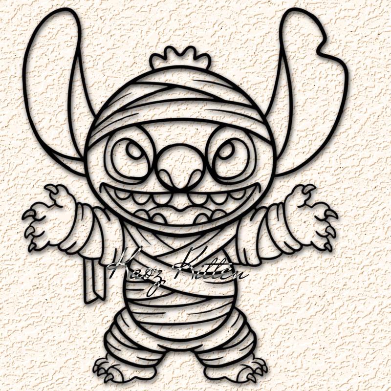 Mummy Stitch Halloween Costume Wall Art Home Decor