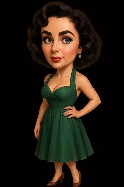 Elizabeth Taylor - Cartoon Doll Printable