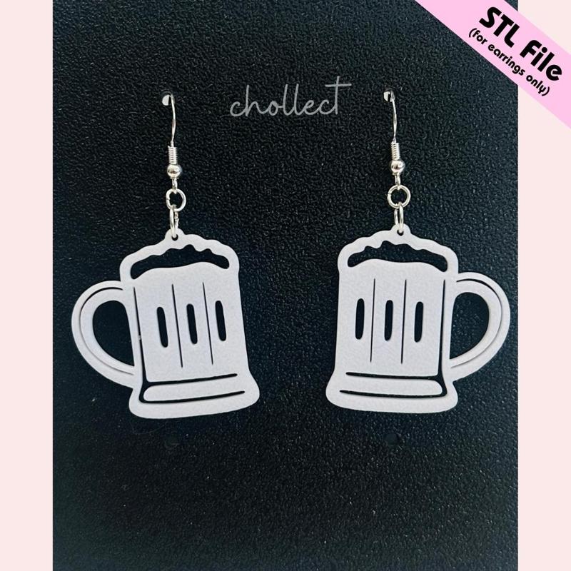 OKTOBERFEST BEER MUG EARRINGS STL FILE