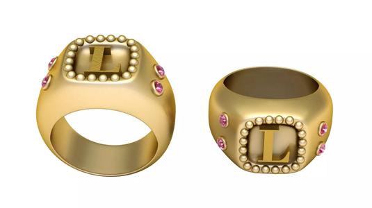 L  ALPAHBETS  RING  3D PRINTABLE MODEL