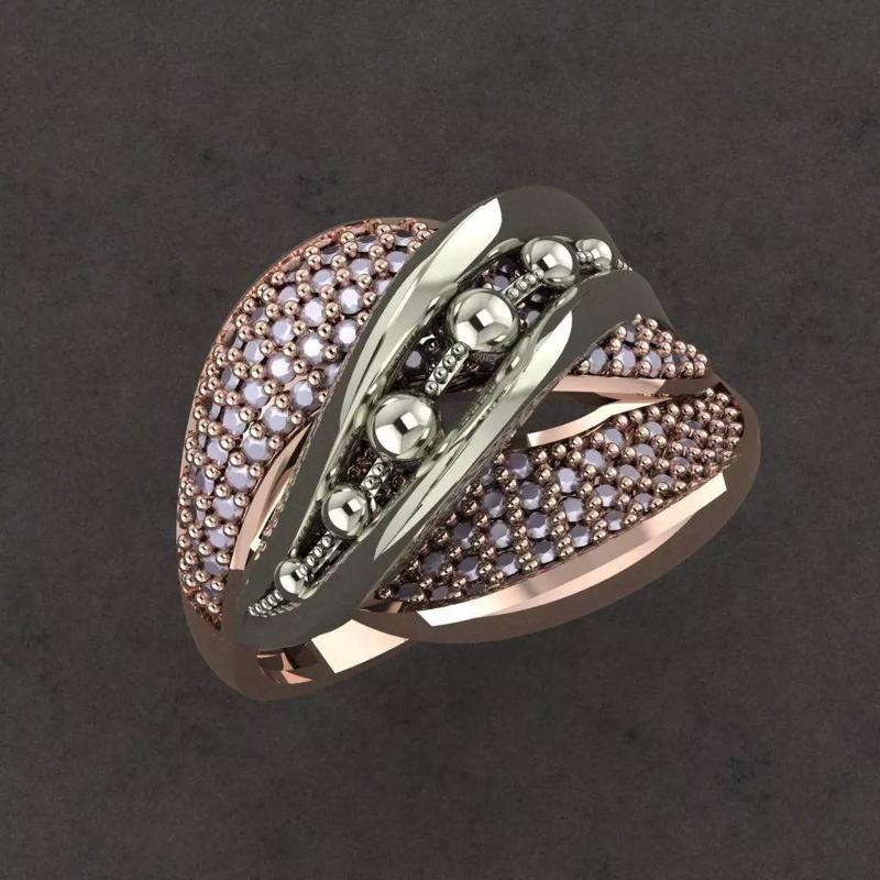 design rose gold ring with diamonds
