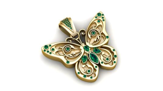 Cute Butterfly Pendant  3D Printable Model