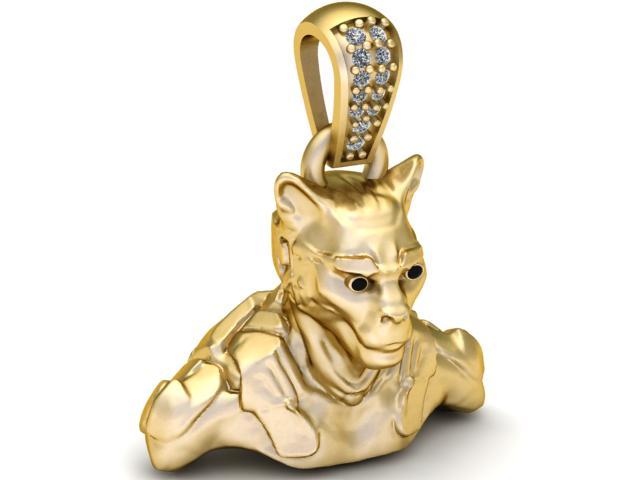 Golden Panther Warrior Pendant – 3D Printable Model