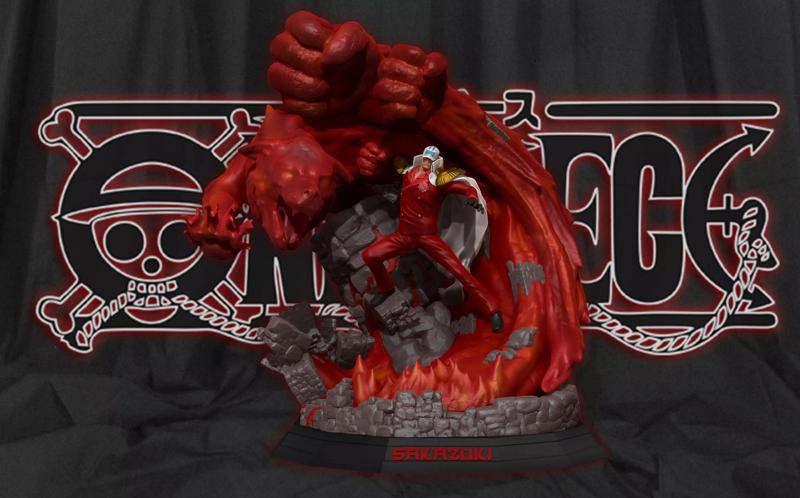 Akainu Sakazuki - One Piece - Marine Admiral 3d print statue