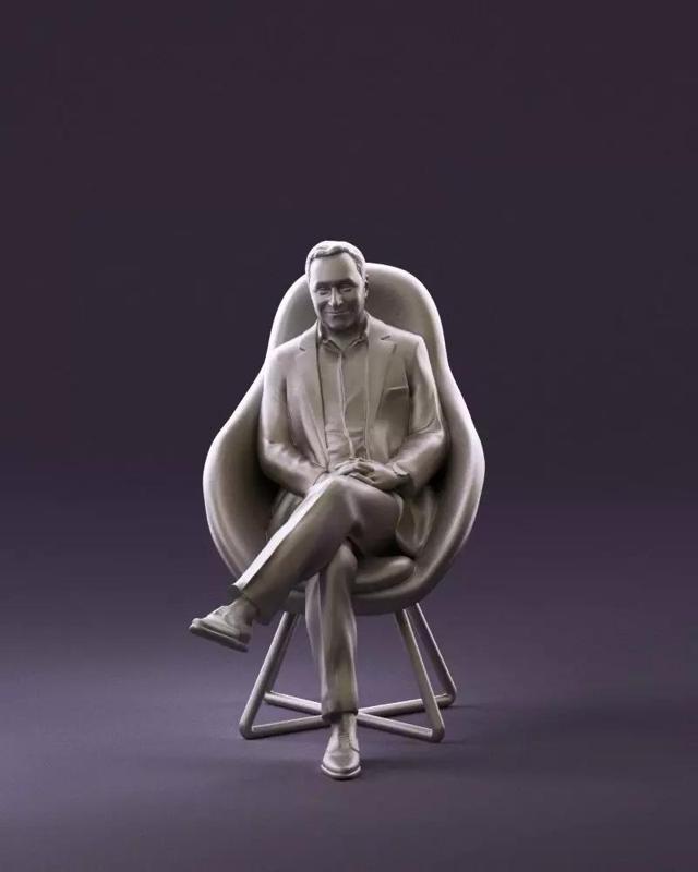 001058 man in suit seat in armchair 3D Print Ready