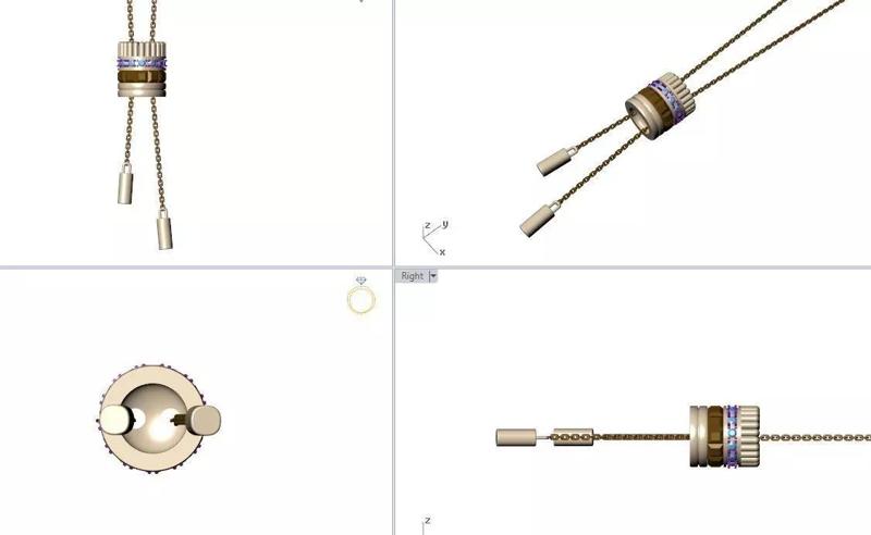 Bouchrone pendent Quatre Classique Tie Necklace small model