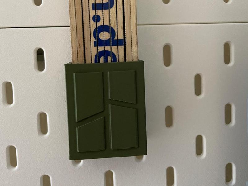 Skadis Folding Rule Holder with Bambu Lab logo