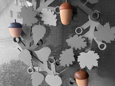 brick wreath Acorns - 30mm stud