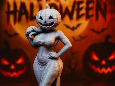 Sexy Halloween Pumpkin Lady