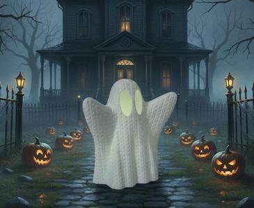 Knitted Style Halloween Ghost LED Tea Light Holder