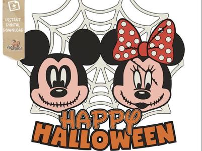 Halloween Mickey and Minnie Door Sign | Same Layer