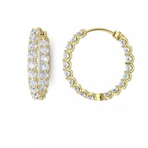 Eternity Hoop earrings U shape 3ct