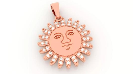 3dm and stl sun pendant printable jewelry model