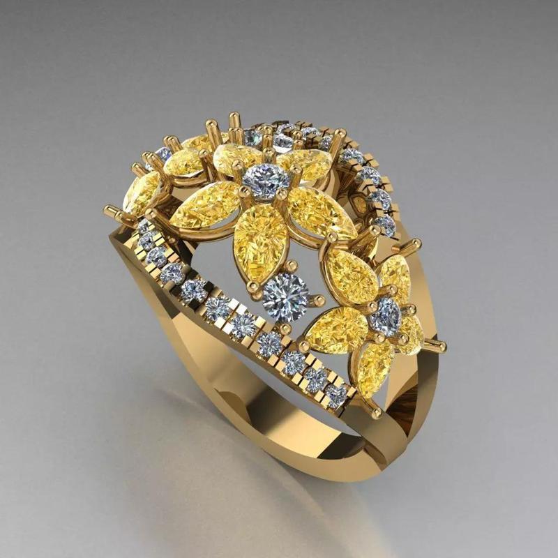 Flower diamond ring