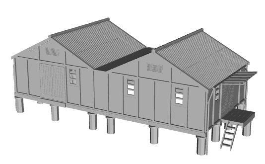 Double Medium provender / trader goods shed 1/76 scale