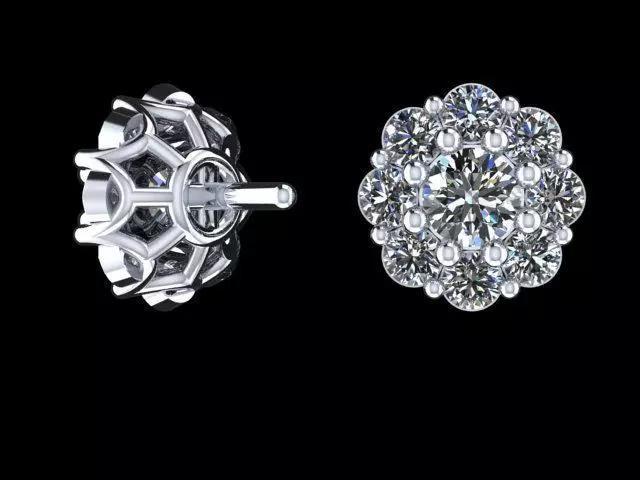 Earrings pair of diamond stud