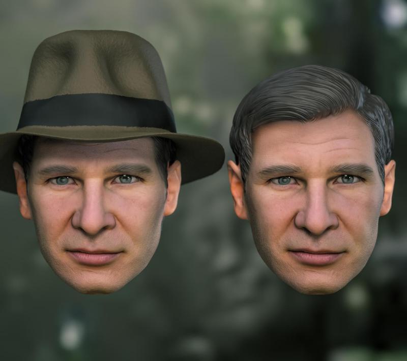 1/6 1/12 Indiana Jones Raiders of the Lost Ark Harrison Ford Head Headsculpt