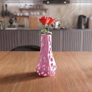 3D Unique Wireframe Vase STL File - 036