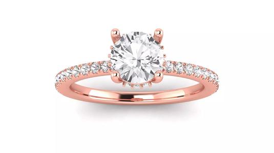 Solitaire Wedding Engagement Women Ring Pave Ring