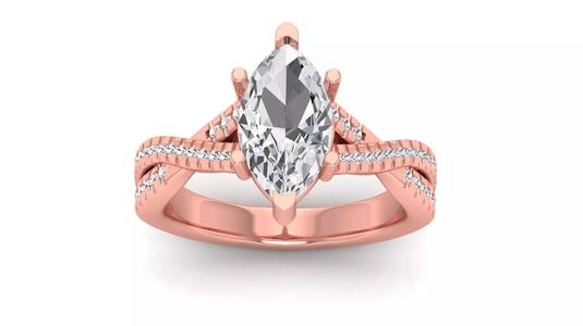 Marquise Ring Solitaire Wedding Engagement Women Twisted Ring