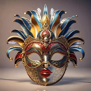 2475Venetian Carnival Mask Color 3D Model  magic
