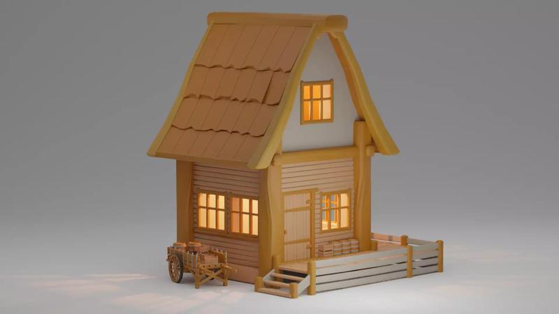 Medieval wooden cottage