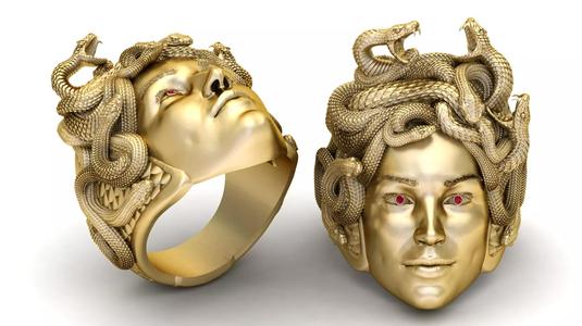 Gorgon Medusa Ring 3D Printable Model