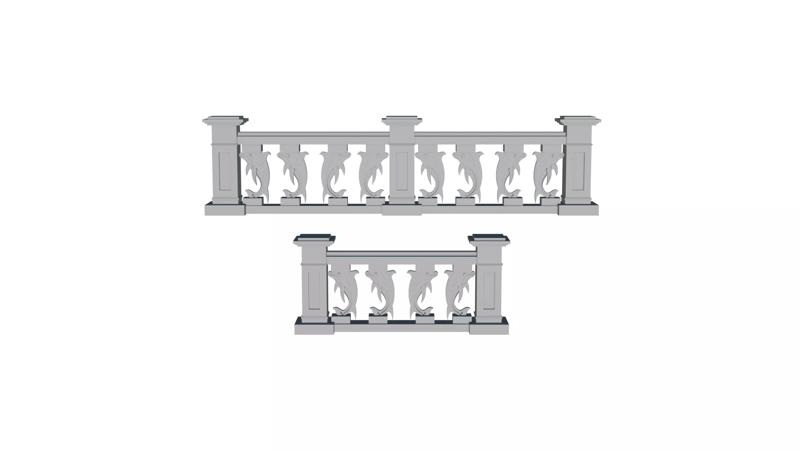 3D Concrete Balustrade