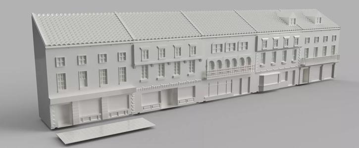 Townhouse Street Shops 1 to 100 scale Diorama