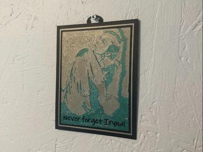 Wall mounted relief of Iryna Zarutska