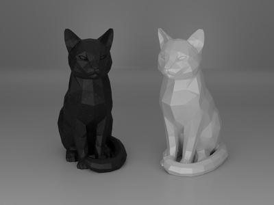 Low-Poly Cat - Cute & Minimal 3D Figurine