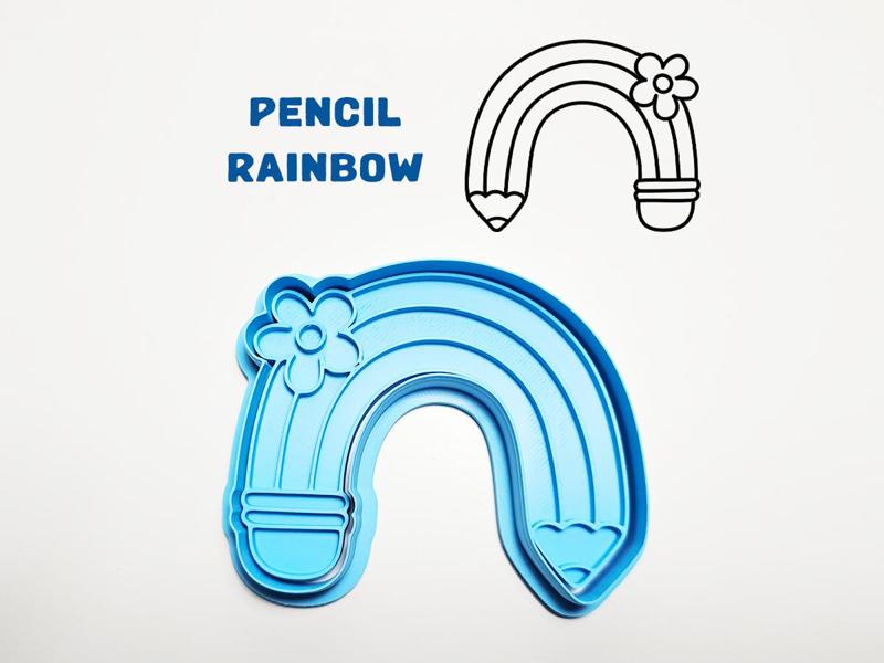Pencil Rainbow Cookie Cutter / Stamp