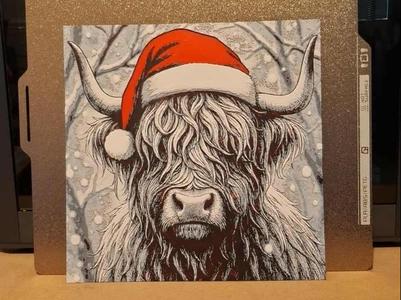Santa HighlandCow - Hueforge 