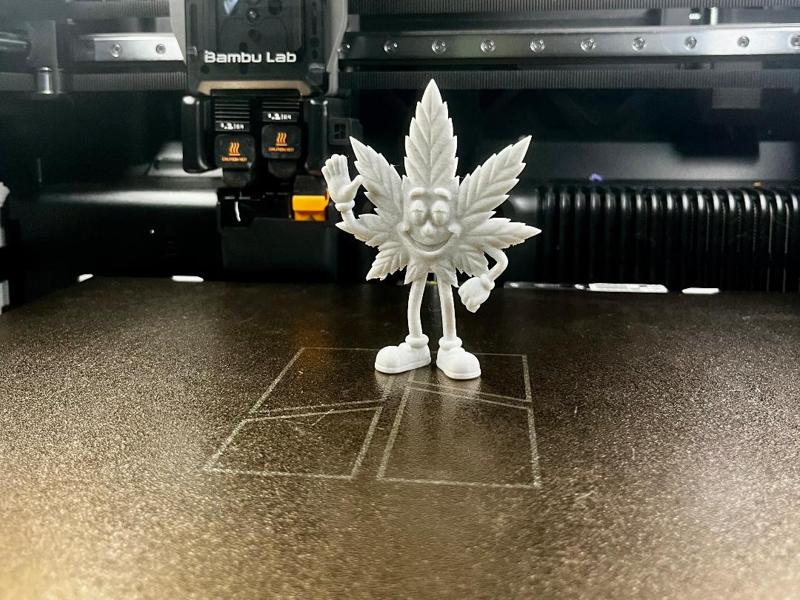 Happy weed mascot 