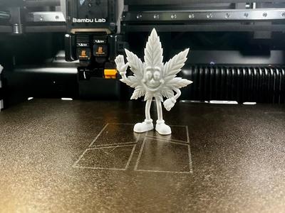 Happy weed mascot 