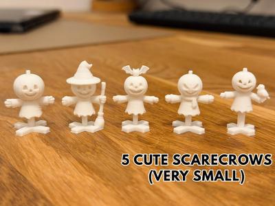 5 cute scarecrows - Halloween