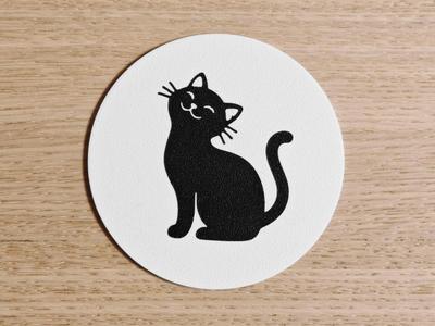 Cat: double-sided coaster