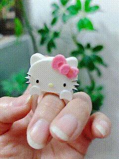 Cartoon Ring KT Cat Ring Hello Kitty Ring Monochrome or Multi-color Printing Low Weight KT Cat Small Item
